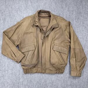 Vintage Georgetown Leather Jacket Mens Medium Bomber Zip-Out 90s Thermolite